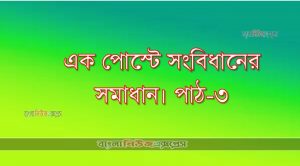 এক পোস্টে সংবিধানের সমাধান। পাঠ-৩