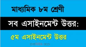 ৮ম শ্রেণীর সব বিষয়,  ৫ম সপ্তাহের এসাইনমেন্ট উত্তর লিংক: