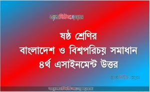 ষষ্ঠ শ্রেণির বাংলাদেশ ও বিশ্বপরিচয় সমাধান ৪র্থ এসাইনমেন্ট উত্তর