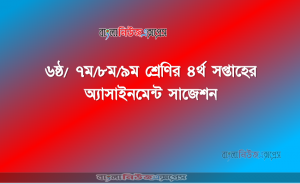 ৬ষ্ঠ/ ৭ম/৮ম/৯ম শ্রেণির ৪র্থ সপ্তাহের অ্যাসাইনমেন্ট সাজেশন