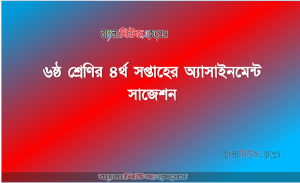 ৬ষ্ঠ শ্রেণির ৪র্থ সপ্তাহের অ্যাসাইনমেন্ট প্রকাশিত PDF Download Now