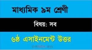 ক্লাস ৯ম এর সব এ্যাসাইনমেন্টর উত্তর ।। ৬ষ্ঠ সপ্তাহের উত্তর