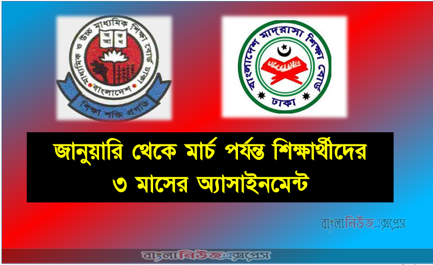 জানুয়ারি থেকে মার্চ পর্যন্ত শিক্ষার্থীদের ৩ মাসের অ্যাসাইনমেন্ট