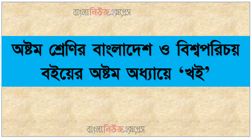 অষ্টম শ্রেণির বাংলাদেশ ও বিশ্বপরিচয় বইয়ের অষ্টম অধ্যায়ে ‘খই’