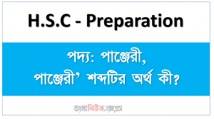 পদ্য: পাঞ্জেরী, পাঞ্জেরী’ শব্দটির অর্থ কী?