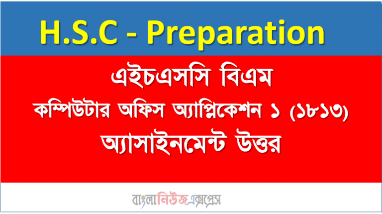 HSC BM Computer Office Application 1 (1813) Assignment Answer