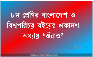 ৮ম শ্রেণির বাংলাদেশ ও বিশ্বপরিচয় বইয়ের একাদশ অধ্যায় ‘ওঁরাও’