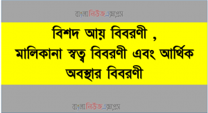 বিশদ আয় বিবরণী , মালিকানা স্বত্ব বিবরণী এবং আর্থিক অবস্থার বিবরণী।