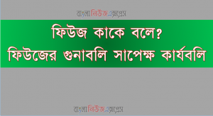 ফিউজ কাকে বলে?,ফিউজ এর গুনাবলি সাপেক্ষ কার্যাবলী