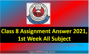 Class 8 Assignment Answer 2021, 1st Week All Subject