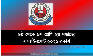 ২০২১ এর ২য় সপ্তাহের এস্যাইনমেন্ট প্রকাশ ৬ষ্ঠ থেকে ৯ম শ্রেণি