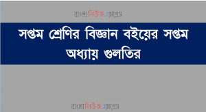 সপ্তম শ্রেণির বিজ্ঞান বইয়ের সপ্তম অধ্যায় গুলতির