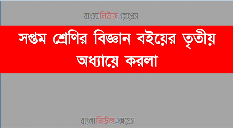 সপ্তম শ্রেণির বিজ্ঞান বইয়ের তৃতীয় অধ্যায়ে করলা