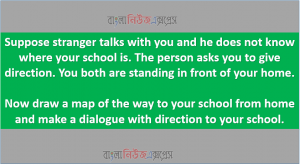 The person asks you to give direction. You both are standing in front of your home
