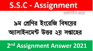 ৯ম শ্রেণির ইংরেজি বিষয়ের অ্যাসাইনমেন্ট উত্তর ২য় সপ্তাহের