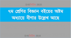 ৭ম শ্রেণির বিজ্ঞান বইয়ের অষ্টম অধ্যায়ে বীণার উল্লেখ আছে
