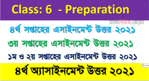 Class 6 Assignment Answer 2021 (1st/2nd/3rd/4th Week) assignment answers 2021
