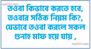 তওবা কিভাবে করতে হবে, তওবার সঠিক নিয়ম কি? , যেভাবে তওবা করলে সকল গুনাহ মাফ হয়ে যায়