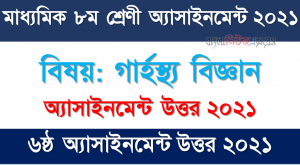 ৮ম শ্রেণি গার্হস্থ্য বিজ্ঞান ৬ষ্ঠ সপ্তাহ অ্যাসাইনমেন্ট উত্তর ২০২১, Class 8 Home Science 6th Week Assignment Answer 2021