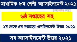 শ্রেণি: ৮ম অ্যাসাইনমেন্টের উত্তর ৬ষ্ঠ থেকে ১ম সপ্তাহের অ্যাসাইনমেন্ট উত্তর এক সাথে