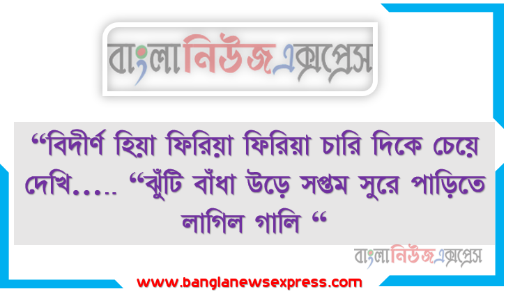 “বিদীর্ণ হিয়া ফিরিয়া ফিরিয়া চারি দিকে চেয়ে দেখি….. “ঝুঁটি বাঁধা উড়ে সপ্তম সুরে পাড়িতে লাগিল গালি “