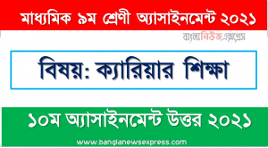 class 9 career education solution (10th week) 2021, ১০ম সপ্তাহের ক্যারিয়ার শিক্ষা ৯ম শ্রেণির অ্যাসাইনমেন্ট ২০২১