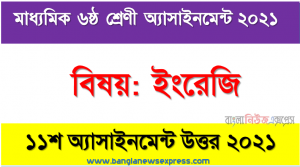 class 6 english answer 11th week assignment answer/solution 2021, ৬ষ্ঠ শ্রেণির ইংরেজি ১১শ সপ্তাহের অ্যাসাইনমেন্টের সমাধান ২০২১
