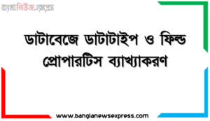 ডাটাবেজে ডাটাটাইপ ও ফিল্ড প্রোপারটিস ব্যাখ্যাকরণ, ডাটাবেজ ম্যানেজমেন্ট সিস্টেমের প্রাথমিক ধারণা,ডাটাবেজের প্রকারভেদ,ডাটাটাইপ,ফিল্ড প্রপারটি