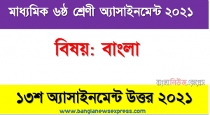 ৬ষ্ঠ শ্রেণির বাংলা ১৩শ সপ্তাহের অ্যাসাইনমেন্টের সমাধান ২০২১, মানুষের জন্য কল্যাণকর এমন দশটি কাজের তালিকা লিপিবদ্ধ কর