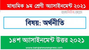 class 9 economics 14th week assignment answer 2021, অর্থনীতি ৯ম শ্রেণির ১৪শ সপ্তাহের অ্যাসাইনমেন্টের সমাধান ২০২১