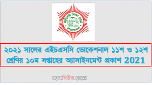 ২০২১ সালের এইচএসসি ভোকেশনাল ১১শ ও ১২শ শ্রেণির ১০ম সপ্তাহের অ্যাসাইনমেন্ট প্রকাশ 2021