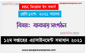 hsc ডিপ্লোমা ইন কমার্স ব্যবসায় সংগঠন ১২শ শ্রেণি ১২তম সপ্তাহের অ্যাসাইনমেন্ট সমাধান/ উত্তর ২০২১, ব্যবসায় সংগঠন ১২শ শ্রেণি ১২তম সপ্তাহের অ্যাসাইনমেন্ট hsc ডিপ্লোমা ইন কমার্স সমাধান/ উত্তর ২০২১