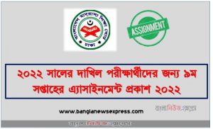২০২২ সালের দাখিল পরীক্ষার্থীদের জন্য ৯ম সপ্তাহের এ্যাসাইনমেন্ট প্রকাশ ২০২২, dakhil 9th week assignment question download ,9th week class 10 dakhil assignment question pdf
