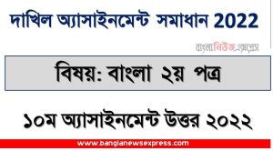 dakhil (দাখিল) বাংলা ২য় পত্র এসাইনমেন্ট উত্তর ১০ম সপ্তাহের এসাইনমেন্ট সমাধান ২০২২, dakhil bangla 2nd paper assignment answer 10th week 2022, দাখিল ১০ম সপ্তাহের বাংলা ২য় পত্র অ্যাসাইনমেন্ট ২০২২
