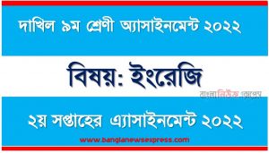 দাখিল ৯ম/নবম শ্রেণির ইংরেজি ২য় সপ্তাহের অ্যাসাইনমেন্টের সমাধান ২০২২, দাখিল ৯ম শ্রেণির ইংরেজি ২য় সপ্তাহের অ্যাসাইনমেন্টের সমাধান ২০২২, dakhil class 9 english solution (2nd week) 2022
