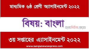 মাধ্যমিক ৬ষ্ঠ/ষষ্ঠ শ্রেণির বাংলা ৩য় সপ্তাহের অ্যাসাইনমেন্টের সমাধান ২০২২,৬ষ্ঠ শ্রেণির বাংলা ৩য় সপ্তাহের অ্যাসাইনমেন্টের সমাধান ২০২২, class 6 bangla solution (3rd week) 2022, class 6 bangla answer 2022 [3rd week bangla solution 2022]