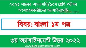 ১০ম শ্রেণির/ এসএসসি বাংলা ১ম পত্র এসাইনমেন্ট উত্তর ৩য় সপ্তাহের এসাইনমেন্ট সমাধান ২০২২,২০২৩ সালের এসএসসি পরীক্ষার্থীদের বাংলা ১ম পত্র এসাইনমেন্ট উত্তর ৩য় সপ্তাহের এসাইনমেন্ট সমাধান ২০২২, ssc class 10 bangla 1st paper assignment answer 3rd week 2022