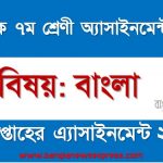 মাধ্যমিক ৭ম/সপ্তম শ্রেণির বাংলা ৩য় সপ্তাহের অ্যাসাইনমেন্টের সমাধান ২০২২,৭ম শ্রেণির বাংলা ৩য় সপ্তাহের অ্যাসাইনমেন্টের সমাধান ২০২২, class 7 bangla solution (3rd week) 2022, class 7 bangla answer 2022 [3rd week bangla solution 2022]