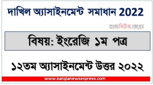 dakhil (দাখিল) ইংরেজি ১ম পত্র ১২তম সপ্তাহের এসাইনমেন্ট সমাধান ২০২২, dakhil english 1st paper assignment answer 12th week 2022, দাখিল ১২তম সপ্তাহের ইংরেজি ১ম পত্র অ্যাসাইনমেন্ট ২০২২