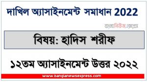 dakhil (দাখিল) হাদিস শরীফ ১২তম সপ্তাহের এসাইনমেন্ট সমাধান ২০২২, dakhil hadis sharif assignment answer 12th week 2022, দাখিল ১২তম সপ্তাহের হাদিস শরীফ অ্যাসাইনমেন্ট ২০২২, dakhil hadis sharif 12th week assignment answers 2022