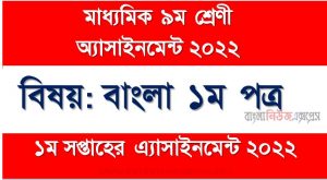 মাধ্যমিক ৯ম/নবম শ্রেণির বাংলা ১ম পত্র ১ম সপ্তাহের অ্যাসাইনমেন্টের সমাধান ২০২২,৯ম শ্রেণির বাংলা ১ম পত্র ১ম সপ্তাহের অ্যাসাইনমেন্টের সমাধান ২০২২, class 9 bangla 1st paper solution (1st week) 2022