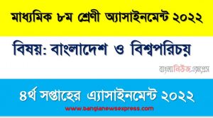 মাধ্যমিক ৮ম/অষ্টম শ্রেণির বাংলাদেশ ও বিশ্বপরিচয় ৪র্থ সপ্তাহের অ্যাসাইনমেন্টের সমাধান ২০২২,৮ম শ্রেণির বাংলাদেশ ও বিশ্বপরিচয় ৪র্থ সপ্তাহের অ্যাসাইনমেন্টের সমাধান ২০২২, class 8 bangladesh and world identity solution (4th week) 2022