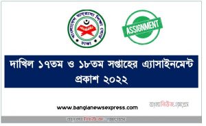 ২০২২ সালের দাখিল পরীক্ষার্থীদের জন্য ১৭তম ও ১৮তম সপ্তাহের এ্যাসাইনমেন্ট প্রকাশ ২০২২, dakhil 17th & 18thweek assignment question download , 17th & 18th  week dakhil assignment question pdf