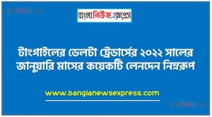 টাংগাইলের ডেলটা ট্রেডার্সের ২০২২ সালের জানুয়ারি মাসের কয়েকটি লেনদেন নিম্নরূপ, প্রারম্ভিক লিখন হিসেবে জাবেদার ধারণা ও গুরুত্ব ব্যাখ্যা করতে পারবে, জাবেদার শ্রেণিবিভাগ করতে পারবে। লেনদেনের সাধারণ জাবেদা দাখিলা প্রদান করতে পারবে