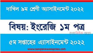 দাখিল ৯ম/নবম শ্রেণির ইংরেজি ১ম পত্র ৫ম সপ্তাহের অ্যাসাইনমেন্টের সমাধান ২০২২, দাখিল ৯ম শ্রেণির ইংরেজি ১ম পত্র ৫ম সপ্তাহের অ্যাসাইনমেন্টের সমাধান ২০২২, dakhil class 9 english 1st paper solution (5th week) 2022