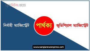 নির্বাহী ম্যাজিস্ট্রেট ও জুডিশিয়াল ম্যাজিস্ট্রেট পার্থক্য, নির্বাহী ম্যাজিস্ট্রেট ও জুডিশিয়াল ম্যাজিস্ট্রেট তুলনামূলক আলোচনা, জুডিশিয়াল ম্যাজিস্ট্রেট ও নির্বাহী ম্যাজিস্ট্রেট মধ্যে পার্থক্য, নির্বাহী ম্যাজিস্ট্রেট ও জুডিশিয়াল ম্যাজিস্ট্রেট কাকে বলে