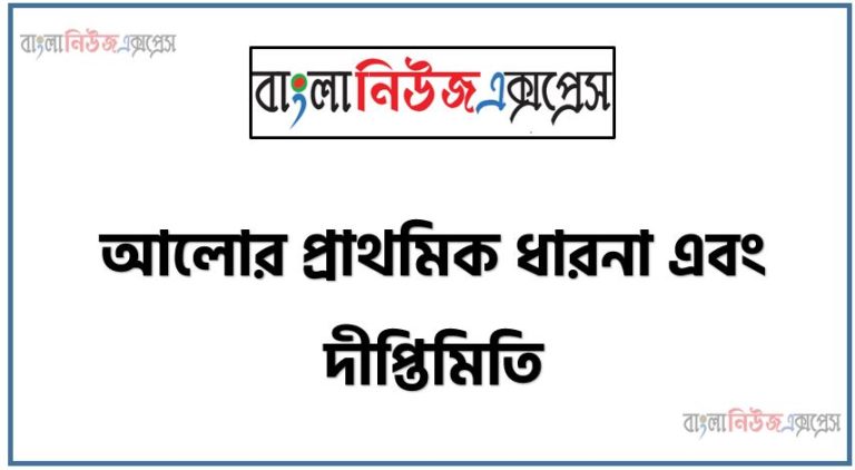 আলোর প্রাথমিক ধারনা এবং দীপ্তিমিতি, আলোর বিচ্ছুরণ ও বিক্ষেপণ সম্পর্কিত আলোচনা, আলোক রশ্মি কাকে বলে ও আলোক রশ্মি বৈশিষ্ট আলোচনা করা,আলোর উৎপত্তির কাকে বলে ও আলোর উৎপত্তির বৈশিষ্ট আলোচনা করা,বায়ুতে বা শূন্যস্থানে আলোর গতি কতো