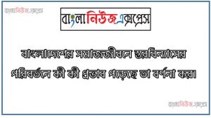 বাংলাদেশের সমাজজীবনে স্তরবিন্যাসের পরিবর্তনে কী কী প্রভাব পড়েছে তা বর্ণনা কর।,বাংলাদেশের সমাজজীবনে স্তরবিন্যাসের পরিবর্তনের প্রভাব আলোচনা কর