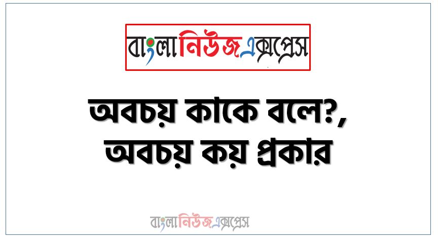 অবচয় কাকে বলে?,অবচয় কয় প্রকার, অবচয় শ্রেণী বিভাগ,অবচয়ের কারণসমূহ?, অভ্যন্তরীণ অবচয় কাকে বলে,বাহ্যিক অবচয় কাকেবলে?, অভ্যন্তরীণ ও বাহ্যিক অবচয় এর কারন গুলো আলোচনা করো