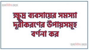 ক্ষুদ্র ব্যবসায়ের সমস্যা দূরীকরণের উপায়সমূহ বর্ণনা কর, জেনে নিন ক্ষুদ্র ব্যবসায় ব্যর্থতার দূরীকরণের উপায়সমূহ